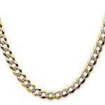 14k 7.2mm Lightweight PavÃ© Flat Cuban Chain - Product Photo