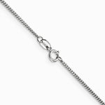 14K White Gold 1.3mm Curb Pendant Chain Necklace 16"-24" - Product Photo