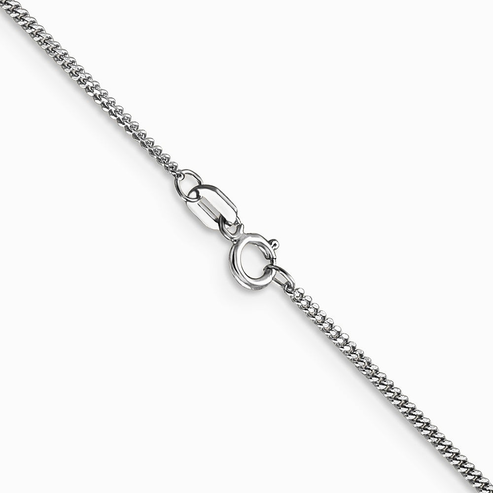 14K White Gold 1.3mm Curb Pendant Chain Necklace 16"-24" - Product Photo