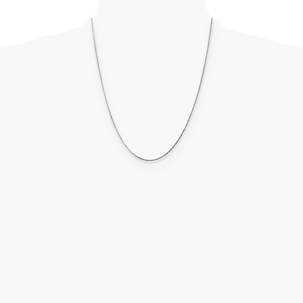 14K White Gold 1.3mm Curb Pendant Chain Necklace 16"-24" - Product Photo
