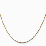 14K Yellow Gold 1.3mm Curb Pendant Chain Necklace 16"-24" - Product Photo