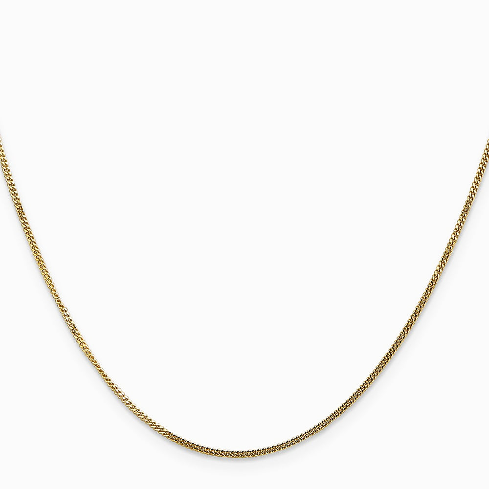 14K Yellow Gold 1.3mm Curb Pendant Chain Necklace 16"-24" - Product Photo
