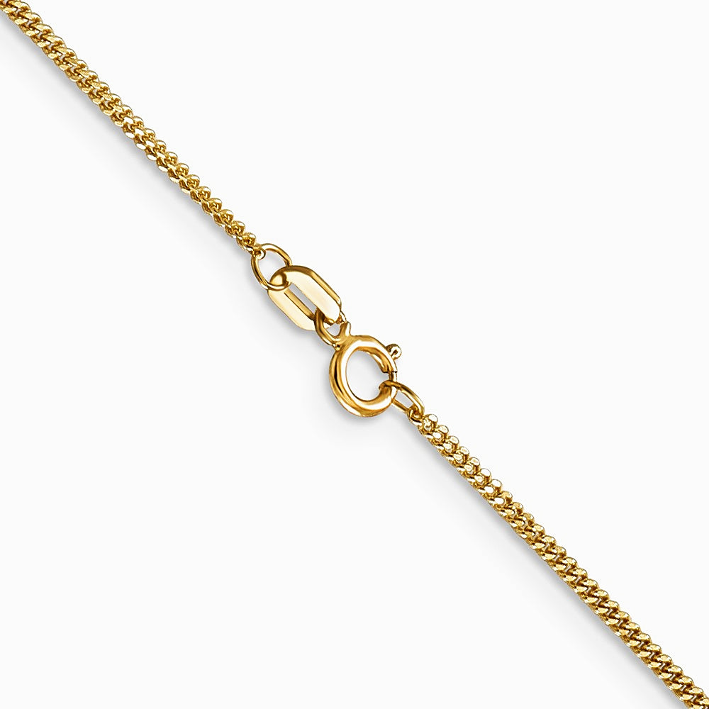 14K Yellow Gold 1.3mm Curb Pendant Chain Necklace 16"-24" - Product Photo