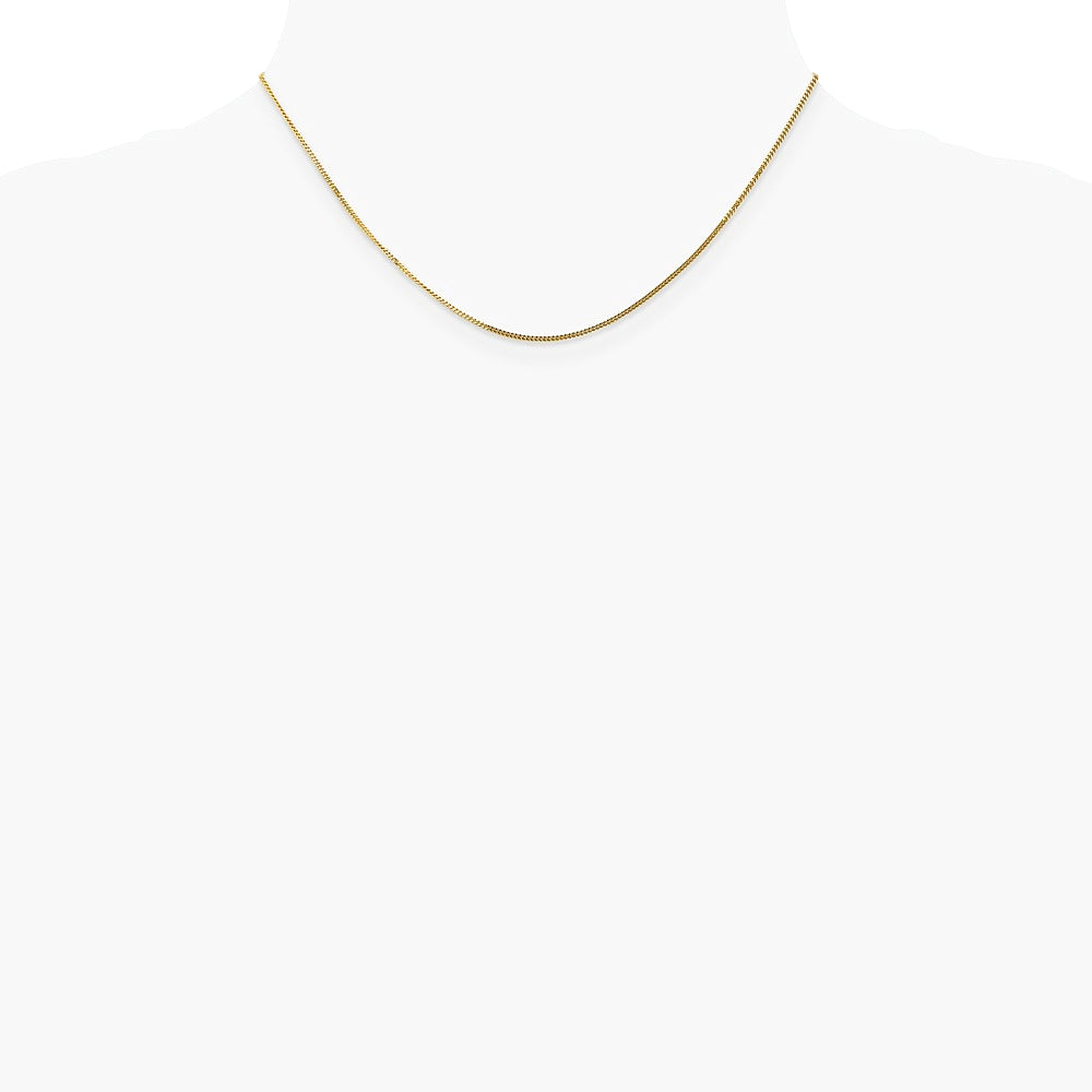 14K Yellow Gold 1.3mm Curb Pendant Chain Necklace 16"-24" - Product Photo