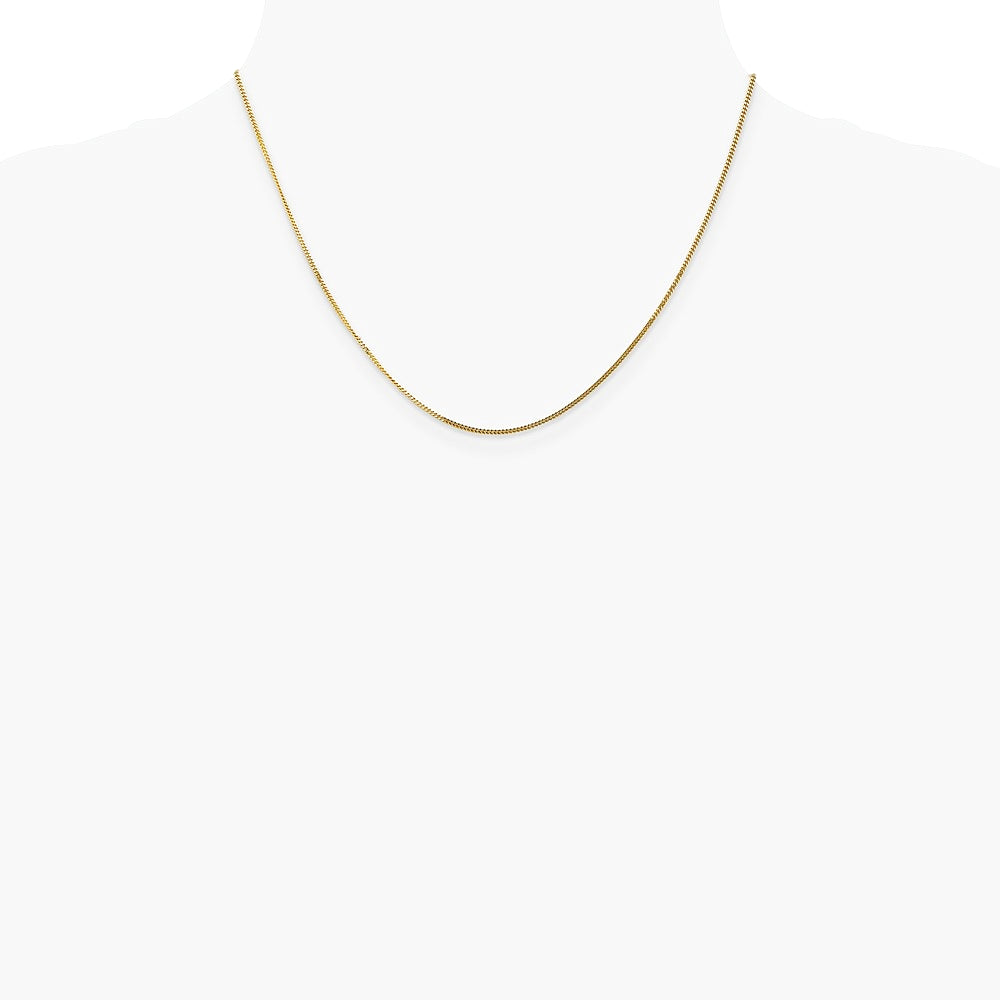 14K Yellow Gold 1.3mm Curb Pendant Chain Necklace 16"-24" - Product Photo