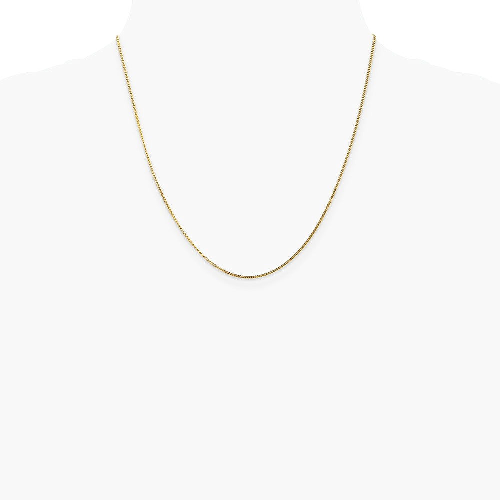 14K Yellow Gold 1.3mm Curb Pendant Chain Necklace 16"-24" - Product Photo