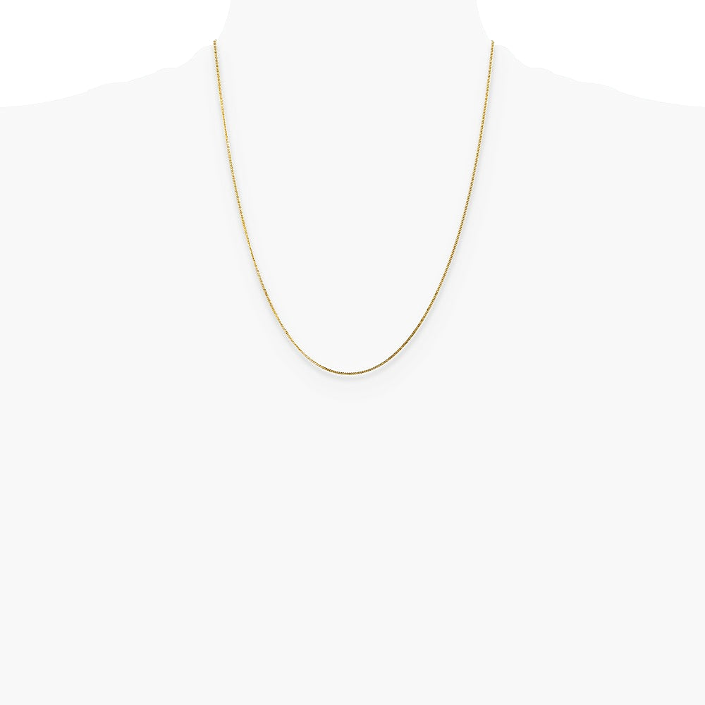 14K Yellow Gold 1.3mm Curb Pendant Chain Necklace 16"-24" - Product Photo