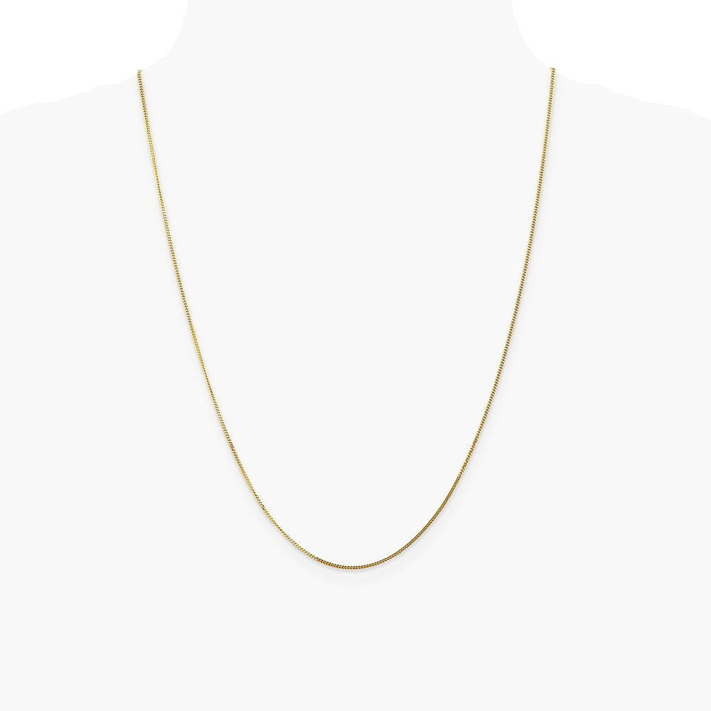 14K Yellow Gold 1.3mm Curb Pendant Chain Necklace 16"-24" - Product Photo