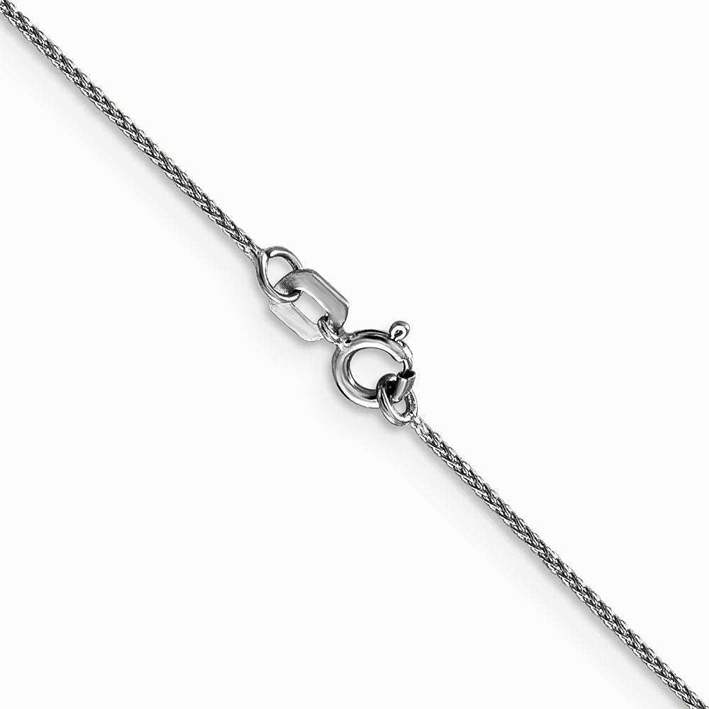 14K White Gold .85mm D/C Spiga with Spring Ring Clasp Chain Necklace 16"-30" - Product Photo