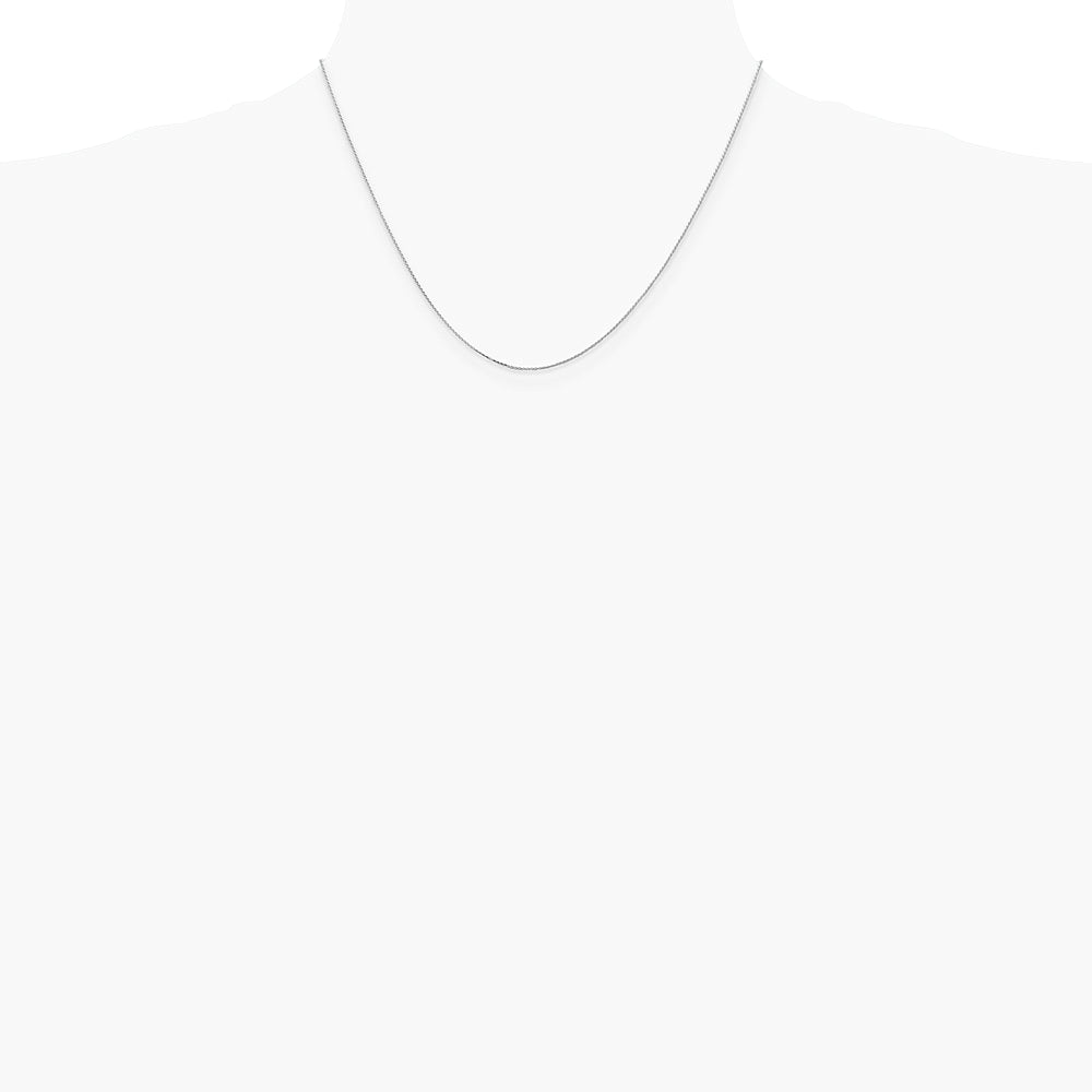 14K White Gold .85mm D/C Spiga with Spring Ring Clasp Chain Necklace 16"-30" - Product Photo