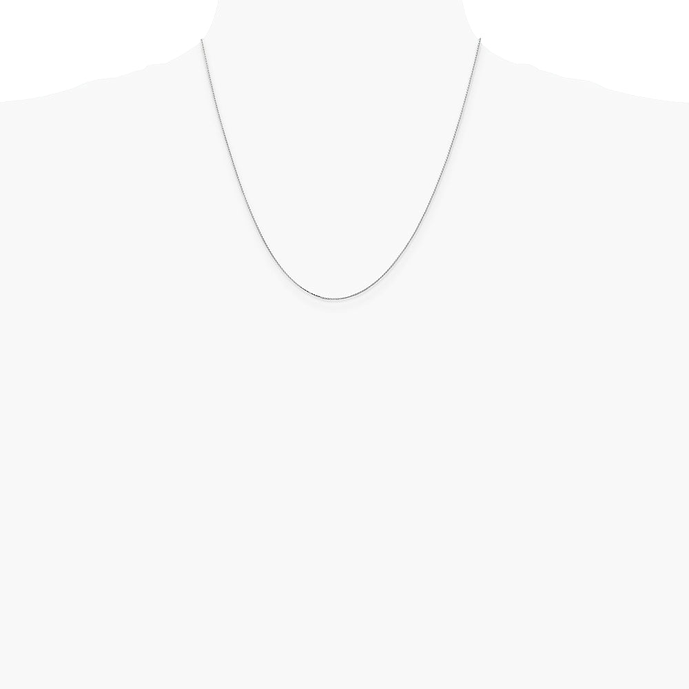 14K White Gold .85mm D/C Spiga with Spring Ring Clasp Chain Necklace 16"-30" - Product Photo