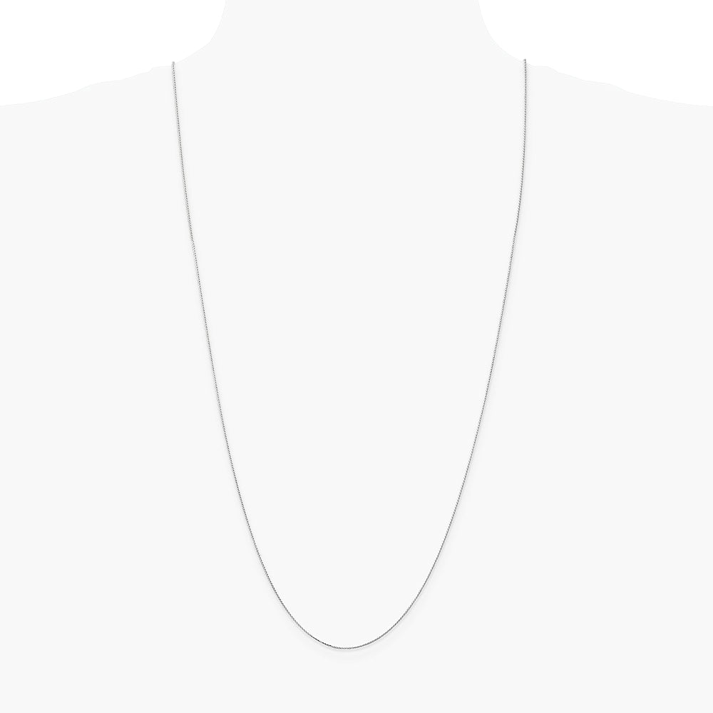 14K White Gold .85mm D/C Spiga with Spring Ring Clasp Chain Necklace 16"-30" - Product Photo