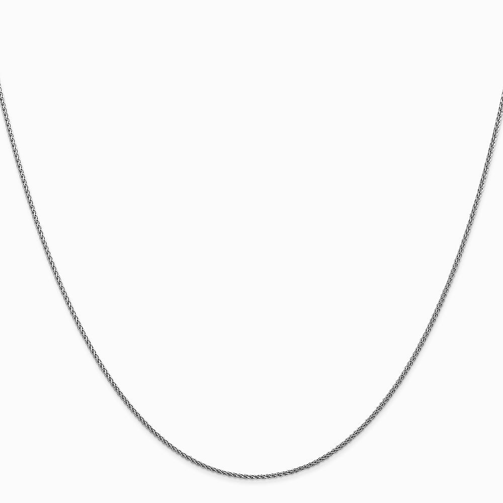 14K White Gold 1.05 mm D/C Spiga with Lobster Clasp Chain Necklace 14"-30" - Product Photo