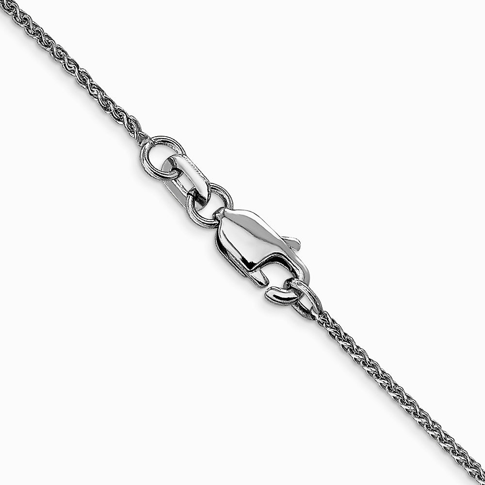 14K White Gold 1.05 mm D/C Spiga with Lobster Clasp Chain Necklace 14"-30" - Product Photo