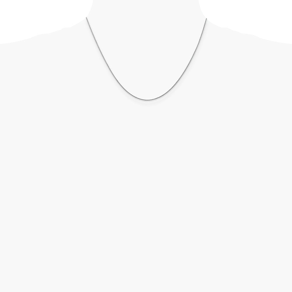 14K White Gold 1.05 mm D/C Spiga with Lobster Clasp Chain Necklace 14"-30" - Product Photo