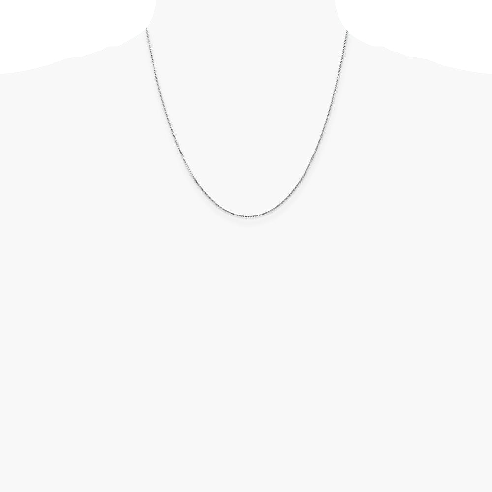 14K White Gold 1.05 mm D/C Spiga with Lobster Clasp Chain Necklace 14"-30" - Product Photo