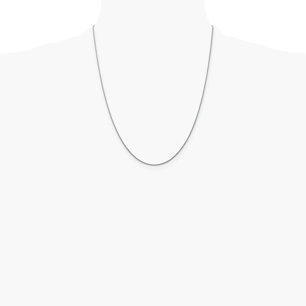 14K White Gold 1.05 mm D/C Spiga with Lobster Clasp Chain Necklace 14"-30" - Product Photo