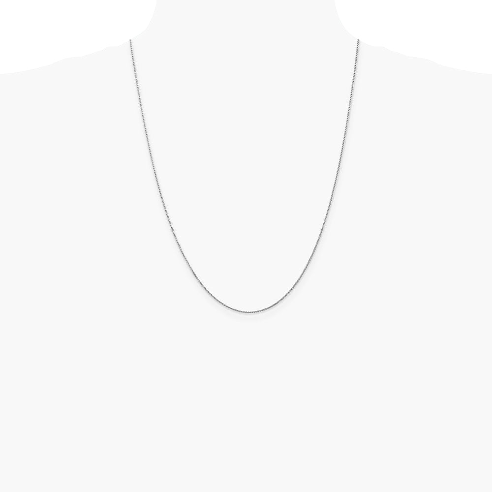 14K White Gold 1.05 mm D/C Spiga with Lobster Clasp Chain Necklace 14"-30" - Product Photo