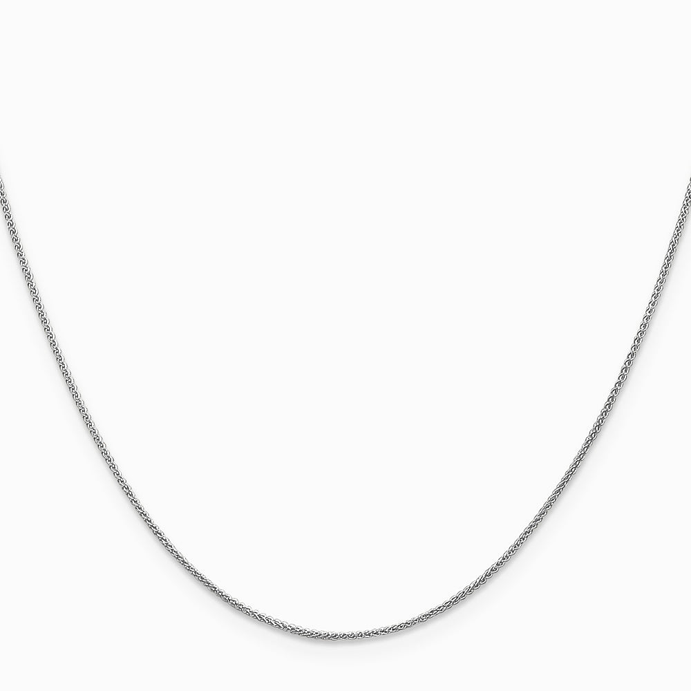 14K White Gold .85mm Spiga with Spring Ring Clasp Chain Necklace 16"-30" - Product Photo