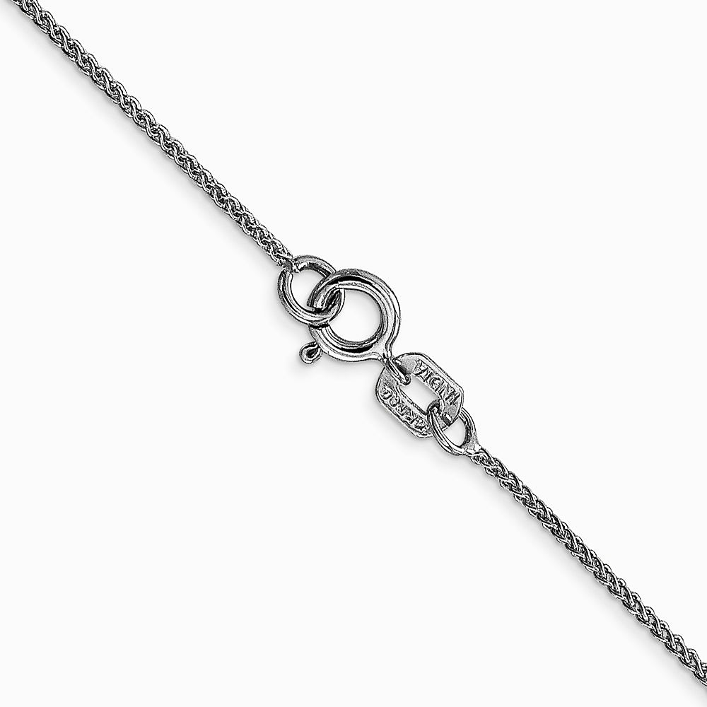 14K White Gold .85mm Spiga with Spring Ring Clasp Chain Necklace 16"-30" - Product Photo