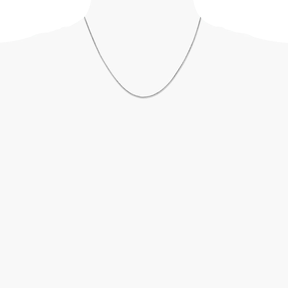 14K White Gold .85mm Spiga with Spring Ring Clasp Chain Necklace 16"-30" - Product Photo