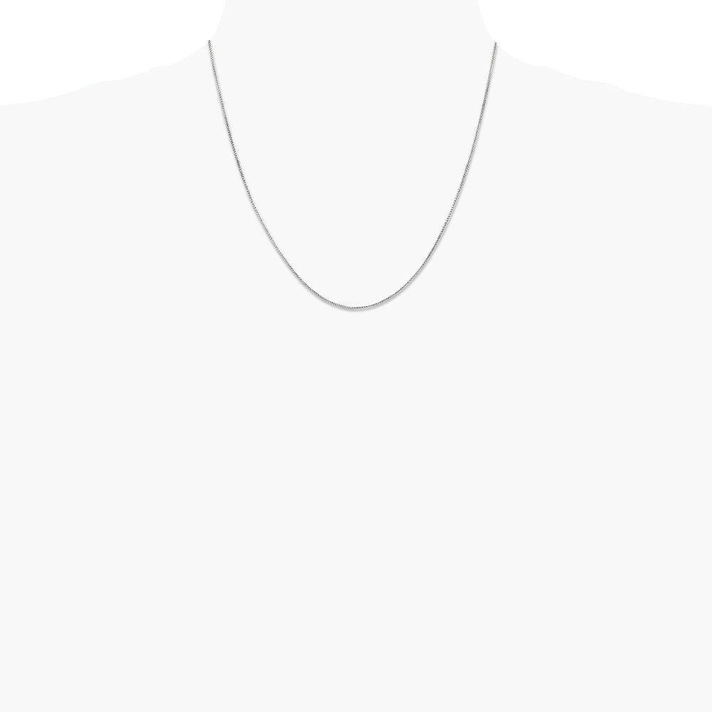 14K White Gold .85mm Spiga with Spring Ring Clasp Chain Necklace 16"-30" - Product Photo