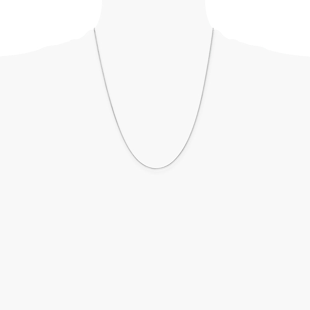 14K White Gold .85mm Spiga with Spring Ring Clasp Chain Necklace 16"-30" - Product Photo