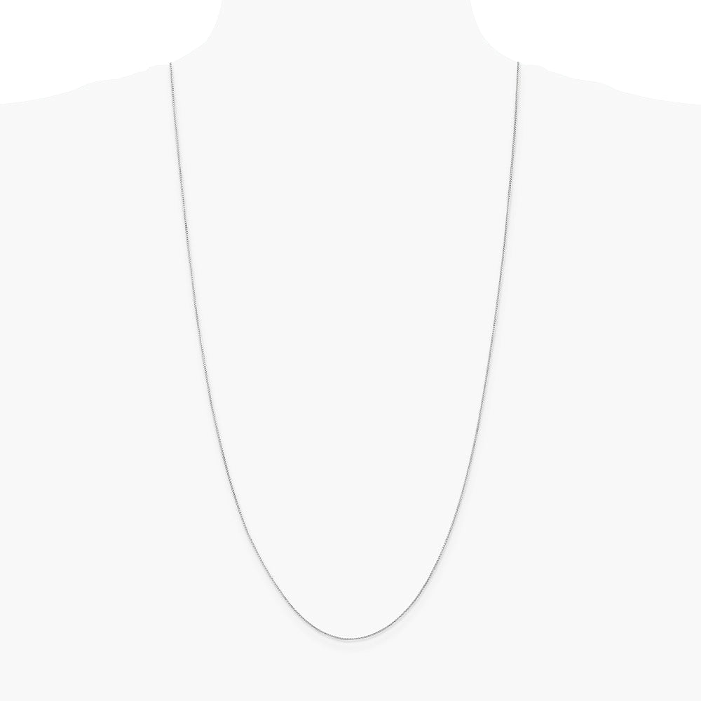 14K White Gold .85mm Spiga with Spring Ring Clasp Chain Necklace 16"-30" - Product Photo