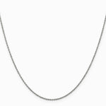14K White Gold 1.1mm Baby Rope Chain Necklace 16"-26" - Product Photo