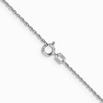 14K White Gold 1.1mm Baby Rope Chain Necklace 16"-26" - Product Photo