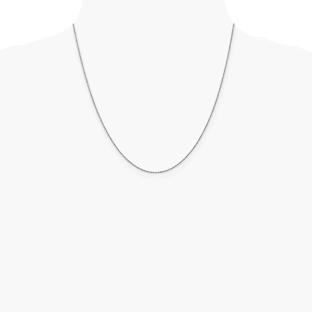 14K White Gold 1.1mm Baby Rope Chain Necklace 16"-26" - Product Photo