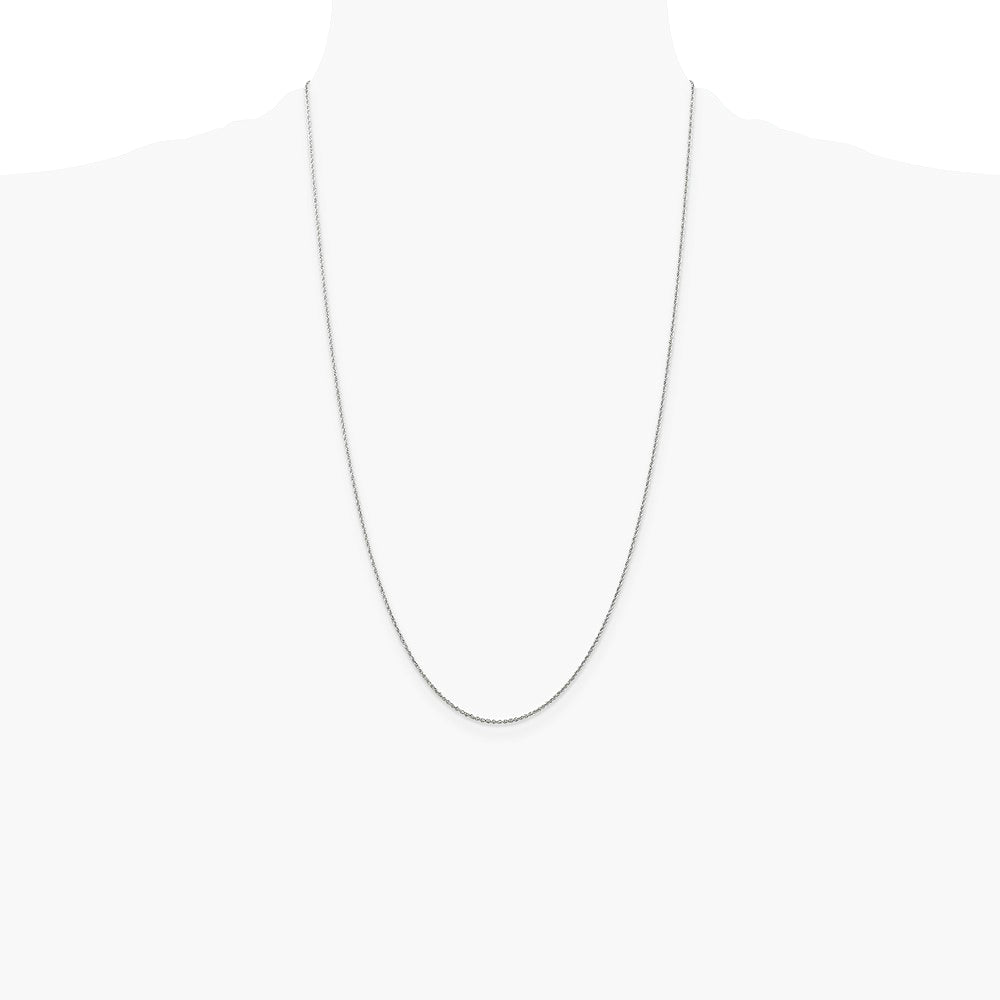 14K White Gold 1.1mm Baby Rope Chain Necklace 16"-26" - Product Photo
