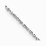 14K White Gold 1.1mm Baby Rope Chain Necklace 16"-26" - Product Photo