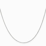14K White Gold .8mm D/C Cable with Spring Ring Clasp Chain Necklace 14"-24" - Product Photo