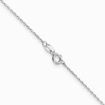 14K White Gold .8mm D/C Cable with Spring Ring Clasp Chain Necklace 14"-24" - Product Photo