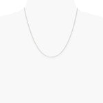 14K White Gold .8mm D/C Cable with Spring Ring Clasp Chain Necklace 14"-24" - Product Photo