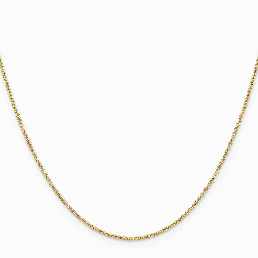14K Yellow Gold 1.2mm Cable Chain Necklace 14"-24" - Product Photo