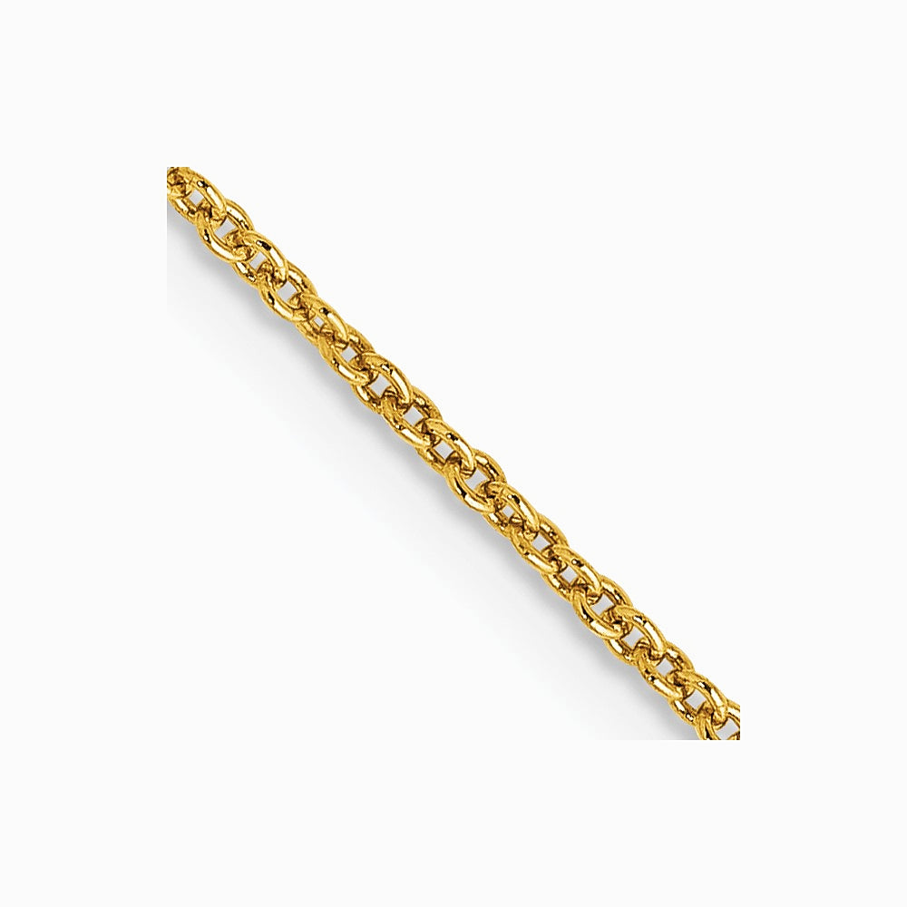 14K Yellow Gold 1.2mm Cable Chain Necklace 14"-24" - Product Photo