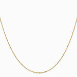 14K Yellow Gold 1.2mm Diamond-Cut Beaded Pendant Chain Necklace 14"-24" - Product Photo