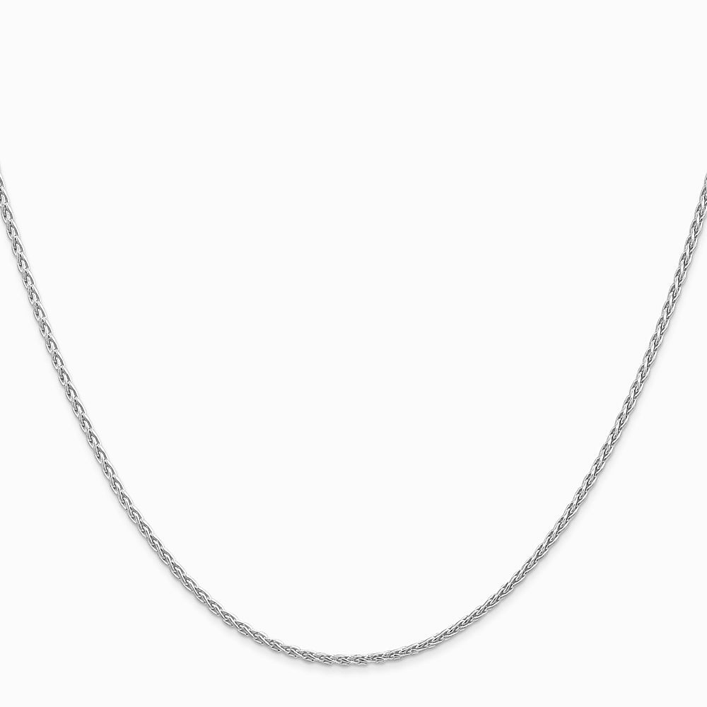 14K White Gold 1.5mm Parisian Wheat Chain Necklace 14"-30" - Product Photo