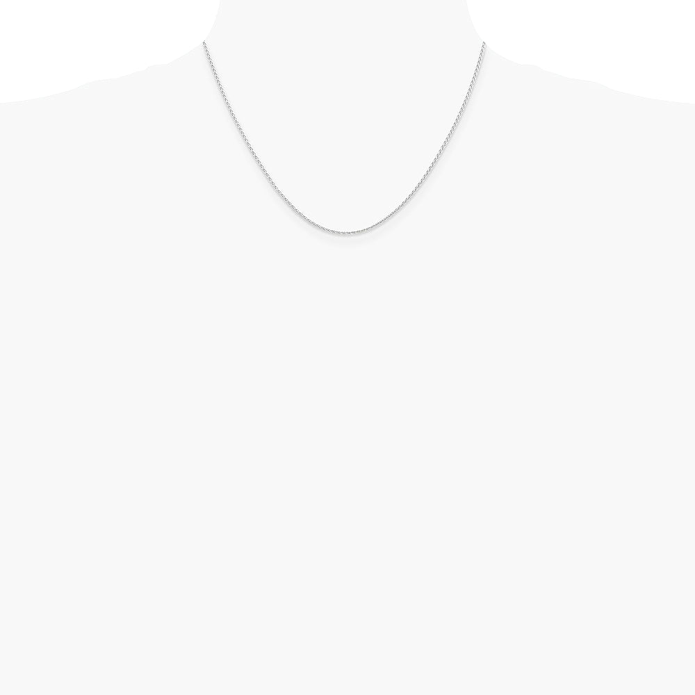 14K White Gold 1.5mm Parisian Wheat Chain Necklace 14"-30" - Product Photo
