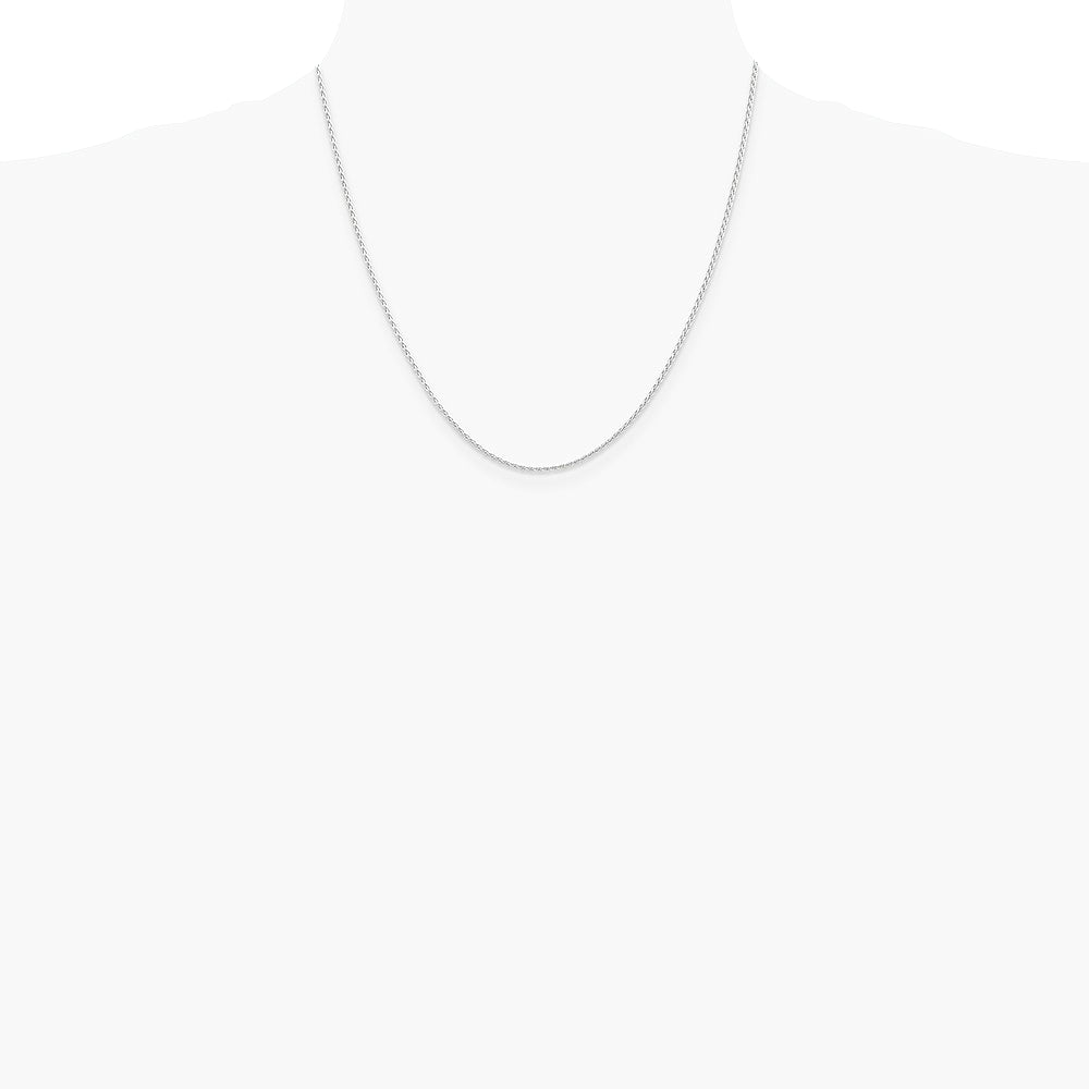 14K White Gold 1.5mm Parisian Wheat Chain Necklace 14"-30" - Product Photo