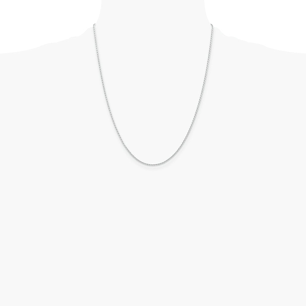 14K White Gold 1.5mm Parisian Wheat Chain Necklace 14"-30" - Product Photo