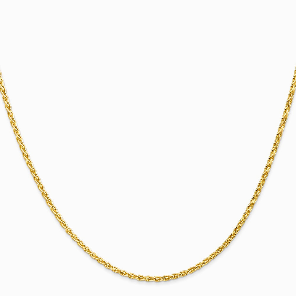 14K Yellow Gold 1.75 mm Parisian Wheat Chain Necklace 14"-30" - Product Photo
