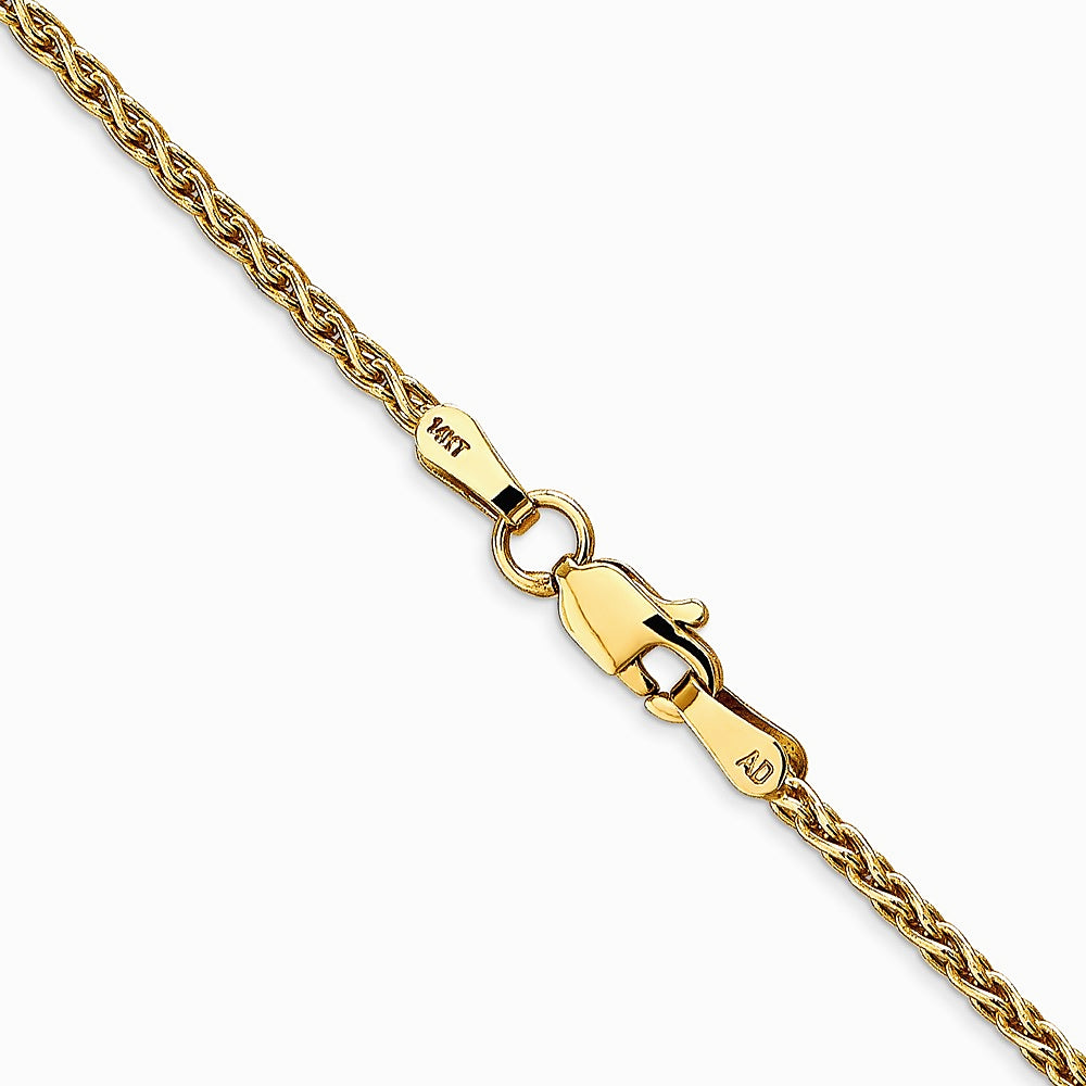 14K Yellow Gold 1.75 mm Parisian Wheat Chain Necklace 14"-30" - Product Photo