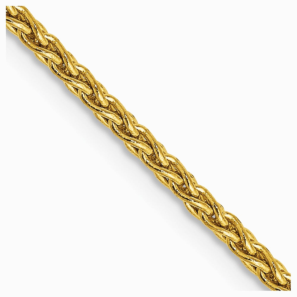 14K Yellow Gold 1.75 mm Parisian Wheat Chain Necklace 14"-30"