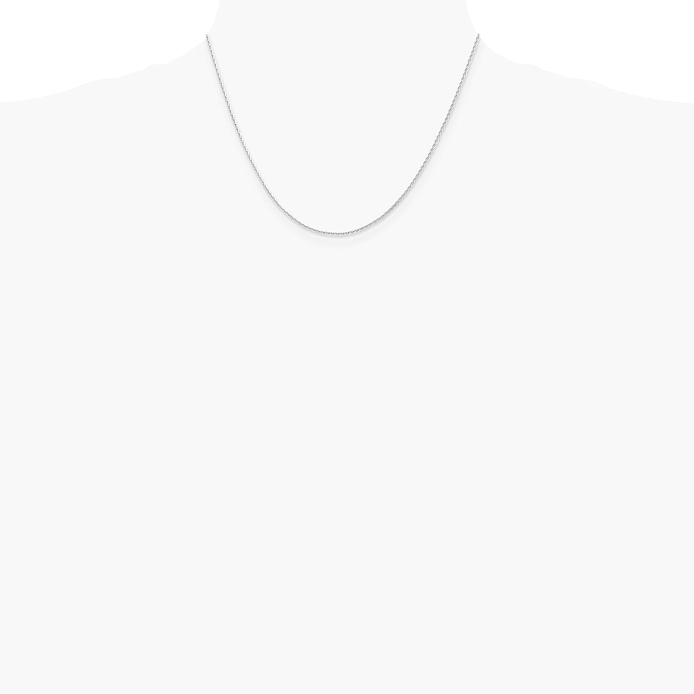 14K White Gold 1.4mm Diamond-Cut Parisian Wheat Chain Necklace 16"-30" - Product Photo