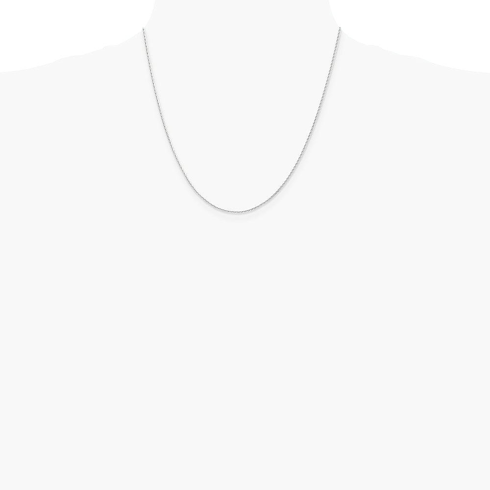 14K White Gold 1.4mm Diamond-Cut Parisian Wheat Chain Necklace 16"-30" - Product Photo