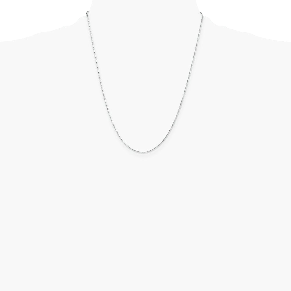 14K White Gold 1.4mm Diamond-Cut Parisian Wheat Chain Necklace 16"-30" - Product Photo