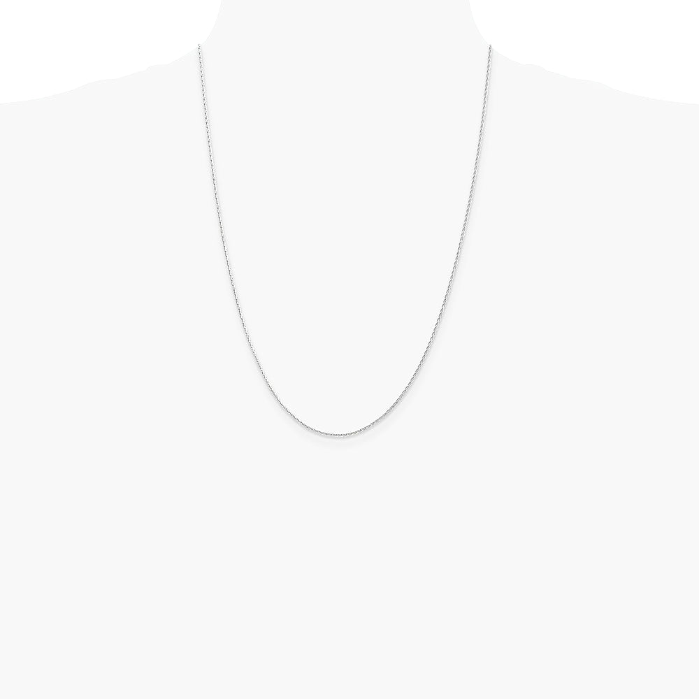 14K White Gold 1.4mm Diamond-Cut Parisian Wheat Chain Necklace 16"-30" - Product Photo